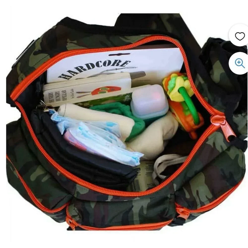 Diaper Dude Camo Messenger Diaper Bag Unisex Large Adjustable Strap Pockets